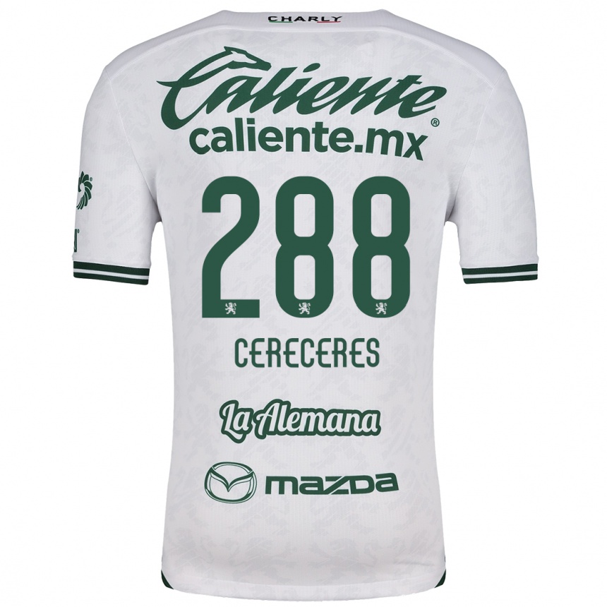 Homme Football Maillot Thomas Cereceres #288 Blanc Vert Tenues Extérieur 2024/25 Canada