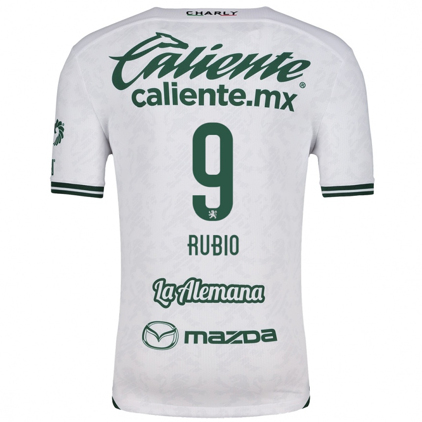 Men Football Brian Rubio #9 White Green Away Jersey 2024/25 T-Shirt Canada