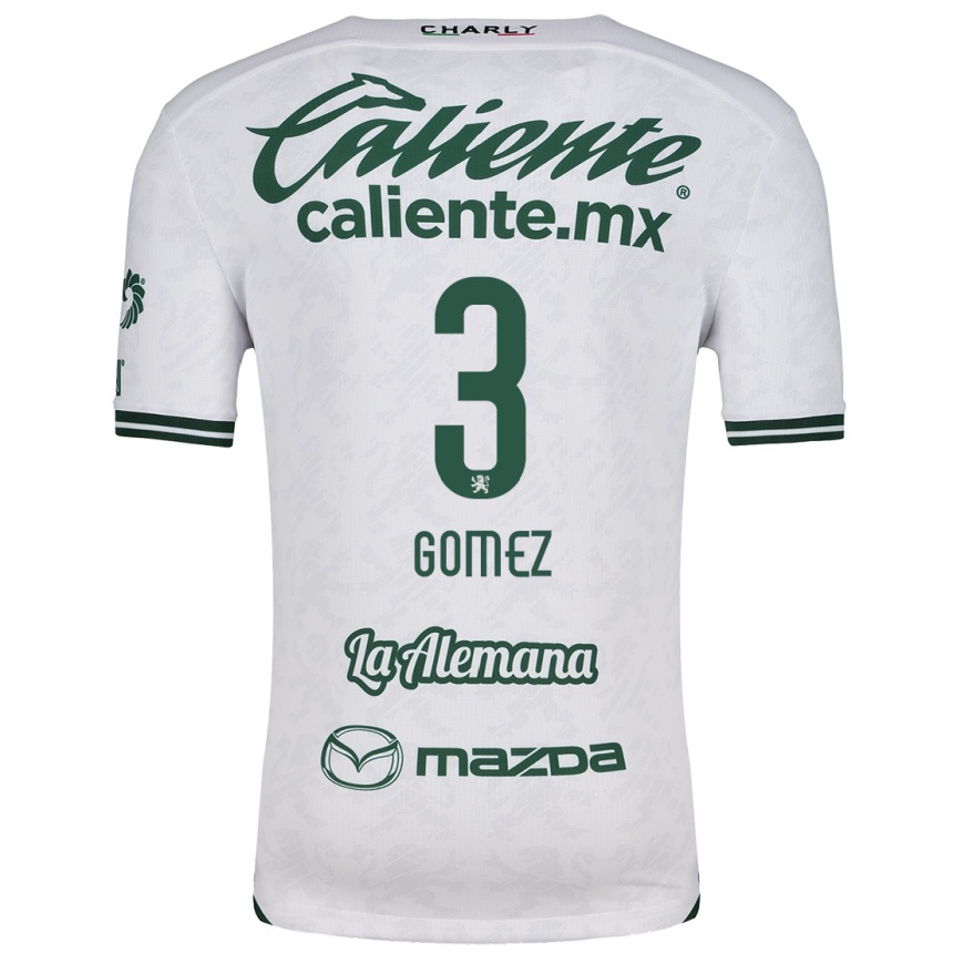 Men Football Karen Gómez #3 White Green Away Jersey 2024/25 T-Shirt Canada