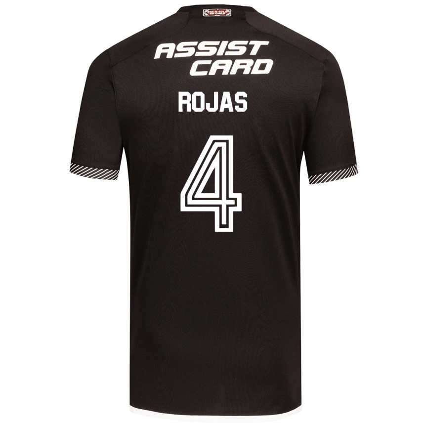 Men Football Javier Rojas #4 Black White Away Jersey 2024/25 T-Shirt Canada