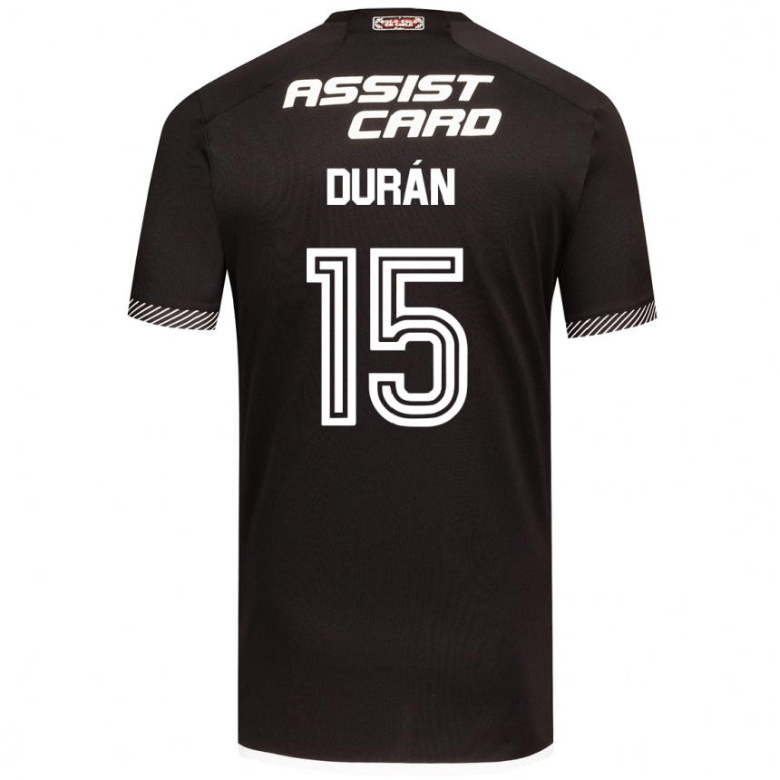 Homme Football Maillot José Durán #15 Noir Blanc Tenues Extérieur 2024/25 Canada