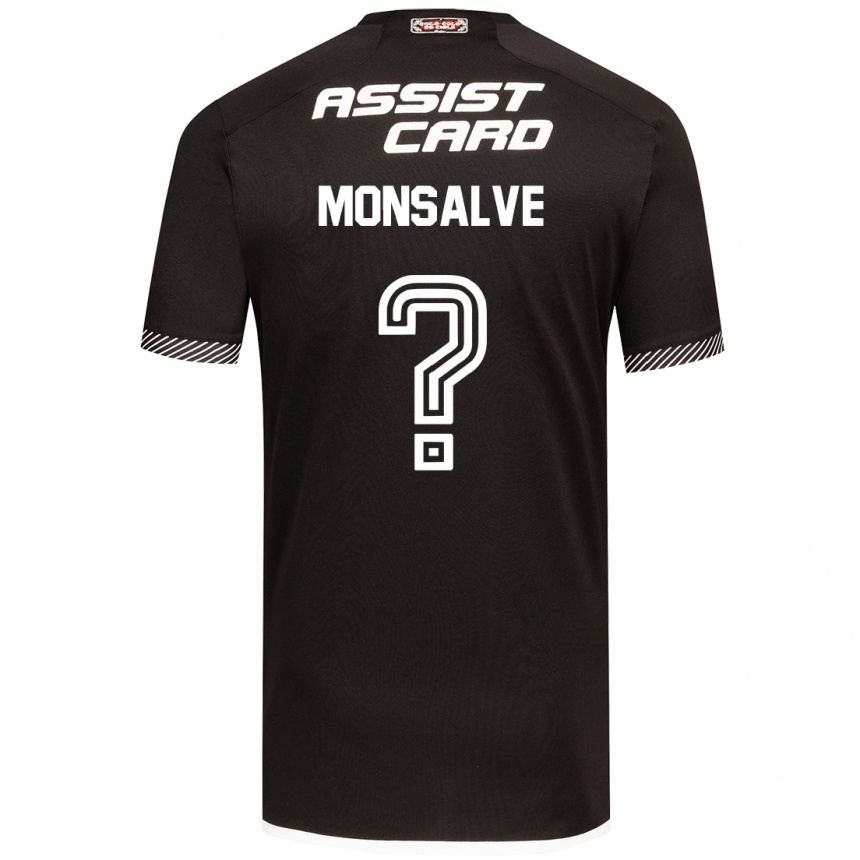 Men Football Gaspar Monsalve #0 Black White Away Jersey 2024/25 T-Shirt Canada