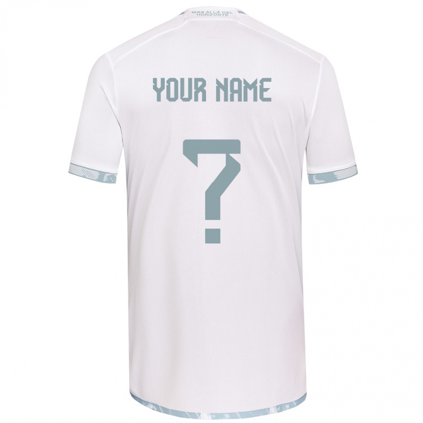 Men Football Your Name #0 White Grey Away Jersey 2024/25 T-Shirt Canada