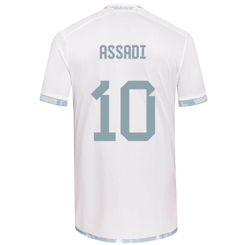 Men Football Lucas Assadi #10 White Grey Away Jersey 2024/25 T-Shirt Canada