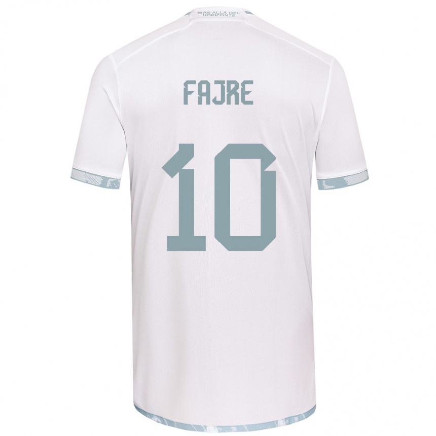 Men Football Nicole Fajre #10 White Grey Away Jersey 2024/25 T-Shirt Canada