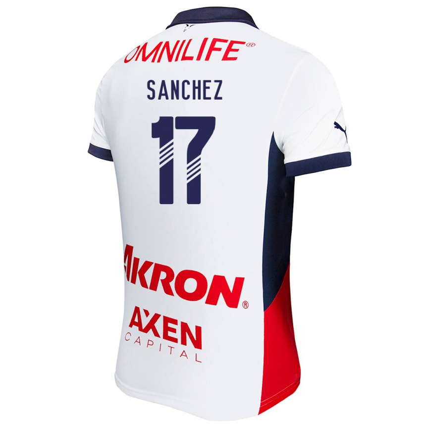 Homme Football Maillot Jesús Sánchez #17 Blanc Rouge Bleu Tenues Extérieur 2024/25 Canada