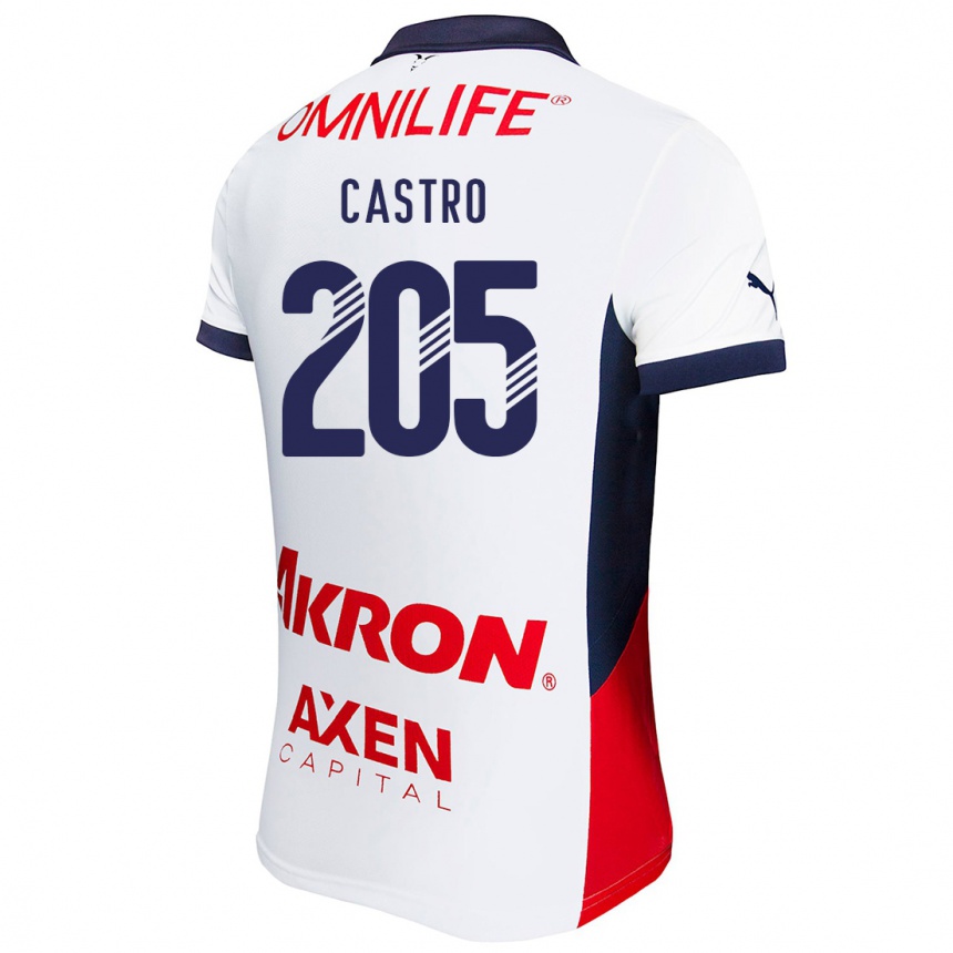 Men Football Ariel Castro #205 White Red Blue Away Jersey 2024/25 T-Shirt Canada