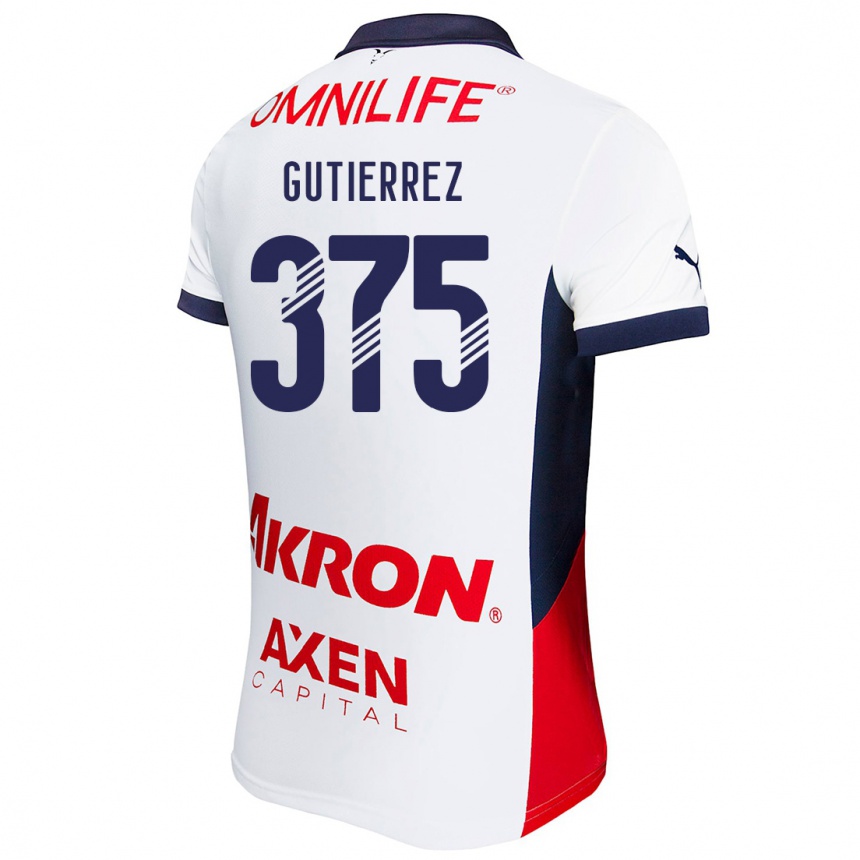 Men Football Gerson Gutiérrez #375 White Red Blue Away Jersey 2024/25 T-Shirt Canada