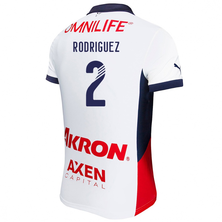 Homme Football Maillot Jaqueline Rodríguez #2 Blanc Rouge Bleu Tenues Extérieur 2024/25 Canada