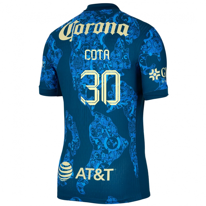 Men Football Rodolfo Cota #30 Blue Yellow Away Jersey 2024/25 T-Shirt Canada