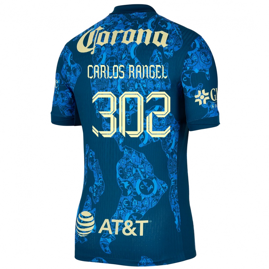 Men Football Juan Carlos Rangel #302 Blue Yellow Away Jersey 2024/25 T-Shirt Canada