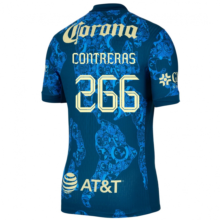 Men Football Ángel Contreras #266 Blue Yellow Away Jersey 2024/25 T-Shirt Canada