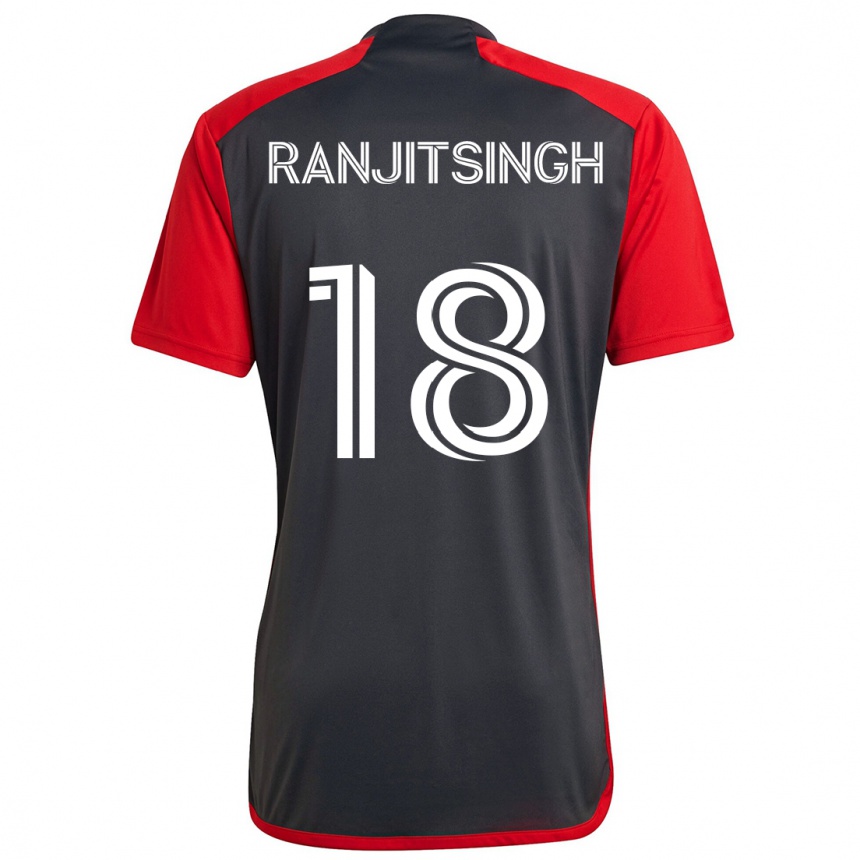 Women Football Greg Ranjitsingh #18 Grayn Red Home Jersey 2024/25 T-Shirt Canada