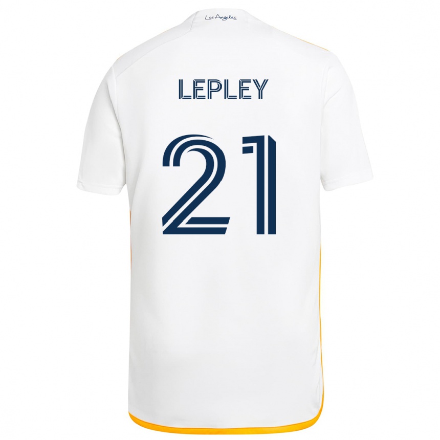 Women Football Tucker Lepley #21 White Yellow Home Jersey 2024/25 T-Shirt Canada