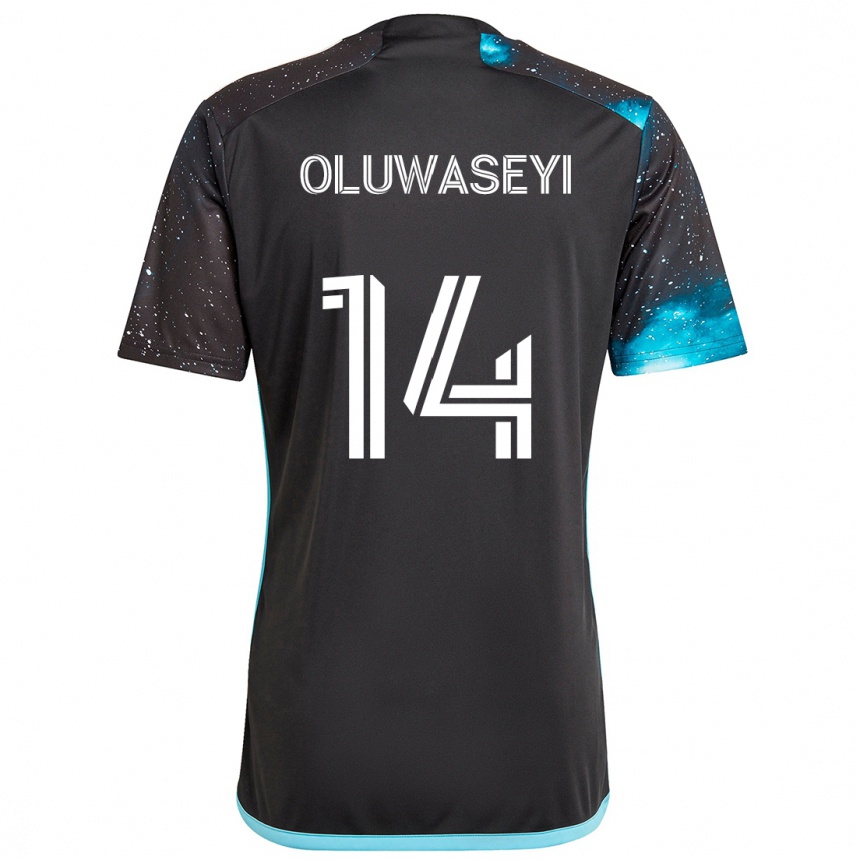 Women Football Tani Oluwaseyi #14 Black Blue Home Jersey 2024/25 T-Shirt Canada