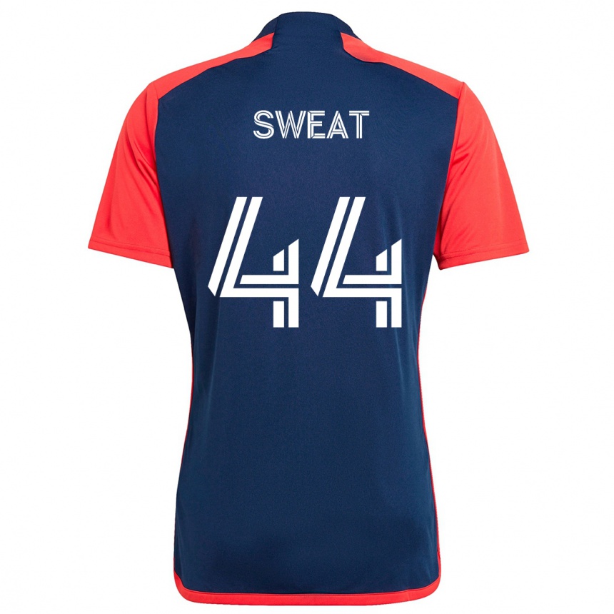 Women Football Ben Sweat #44 Blue Red Home Jersey 2024/25 T-Shirt Canada