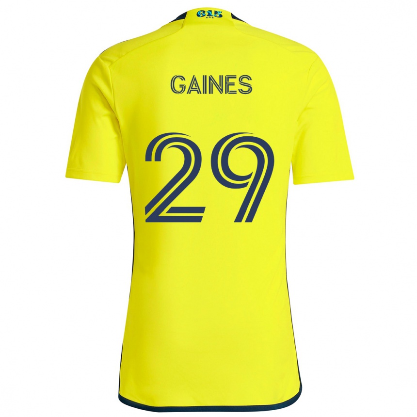 Women Football Julian Gaines #29 Yellow Blue Home Jersey 2024/25 T-Shirt Canada