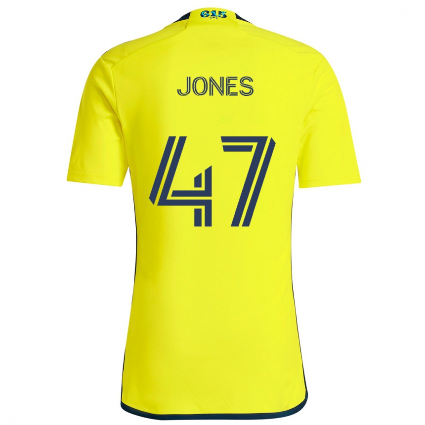 Women Football Isaiah Jones #47 Yellow Blue Home Jersey 2024/25 T-Shirt Canada