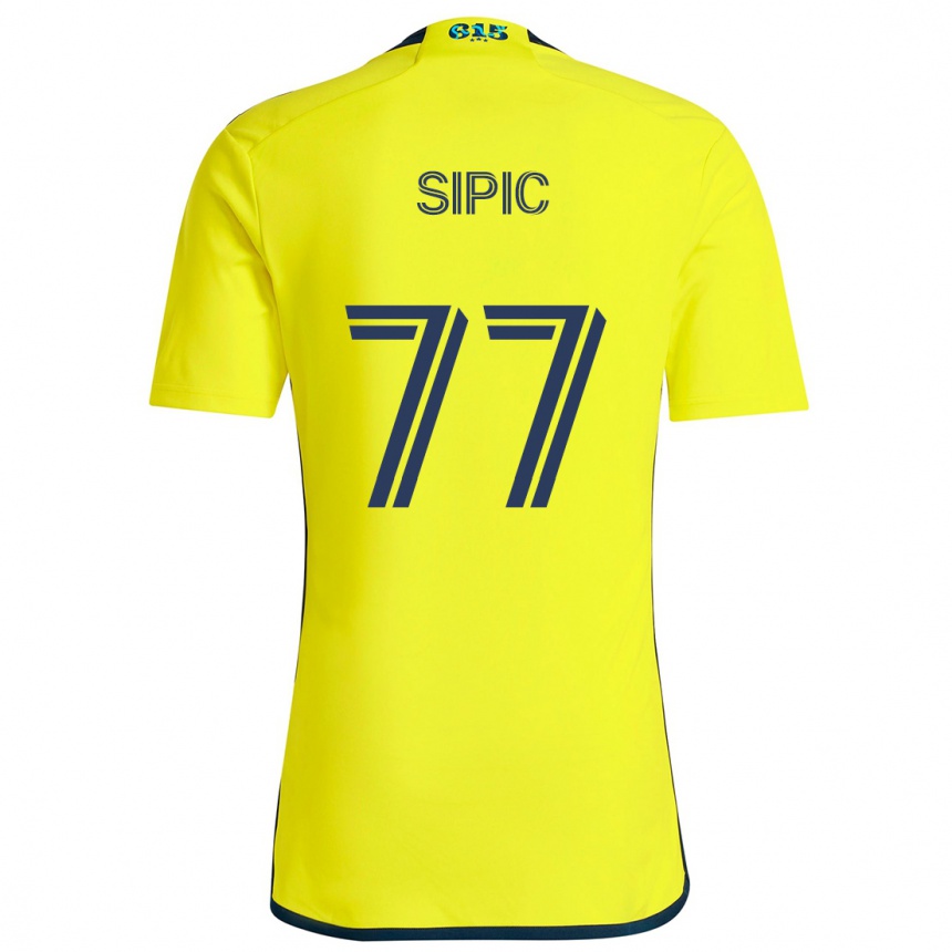 Women Football Adem Sipić #77 Yellow Blue Home Jersey 2024/25 T-Shirt Canada