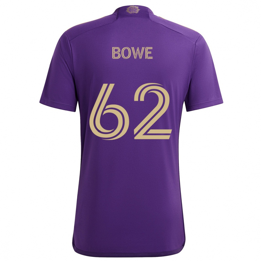 Women Football Thomas Bowe #62 Purple Yellow Home Jersey 2024/25 T-Shirt Canada