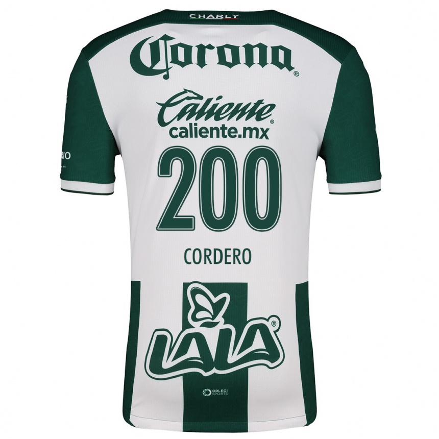 Women Football Mario Cordero #200 Green White Home Jersey 2024/25 T-Shirt Canada