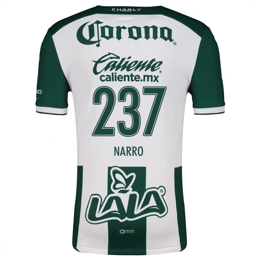 Women Football Ernesto Narro #237 Green White Home Jersey 2024/25 T-Shirt Canada