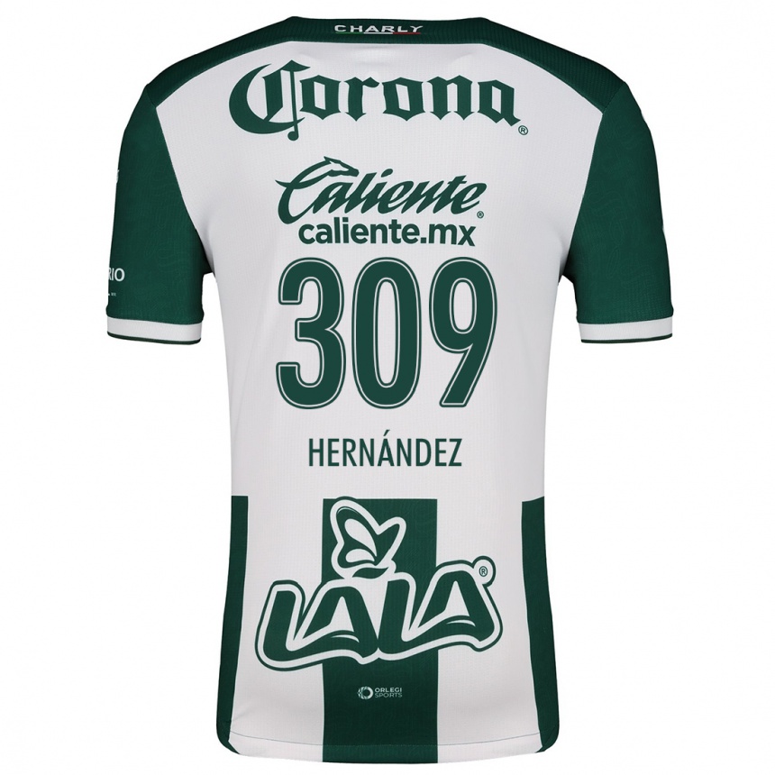 Women Football Julio Hernández #309 Green White Home Jersey 2024/25 T-Shirt Canada