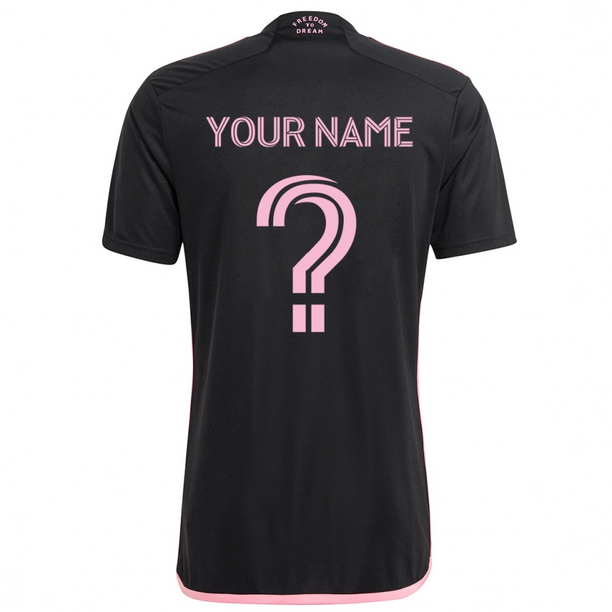 Women Football Your Name #0 Black Away Jersey 2024/25 T-Shirt Canada