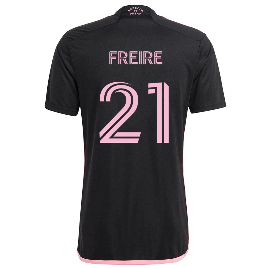 Women Football Nicolas Freire #21 Black Away Jersey 2024/25 T-Shirt Canada