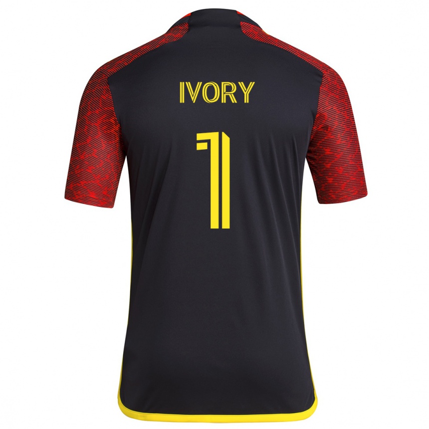 Women Football Laurel Ivory #1 Red Black Away Jersey 2024/25 T-Shirt Canada