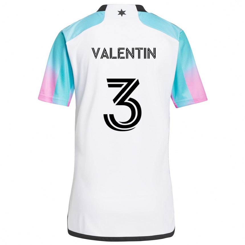 Women Football Zarek Valentin #3 White Blue Black Away Jersey 2024/25 T-Shirt Canada