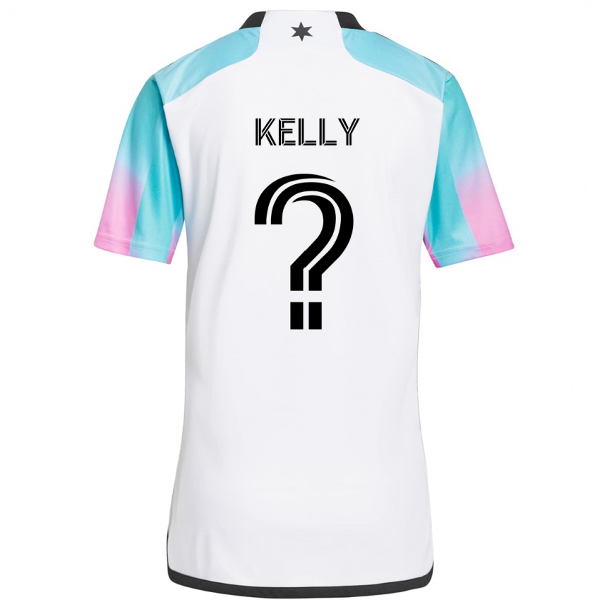 Women Football Oliver Kelly #0 White Blue Black Away Jersey 2024/25 T-Shirt Canada