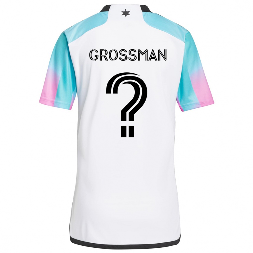 Women Football Jack Grossman #0 White Blue Black Away Jersey 2024/25 T-Shirt Canada