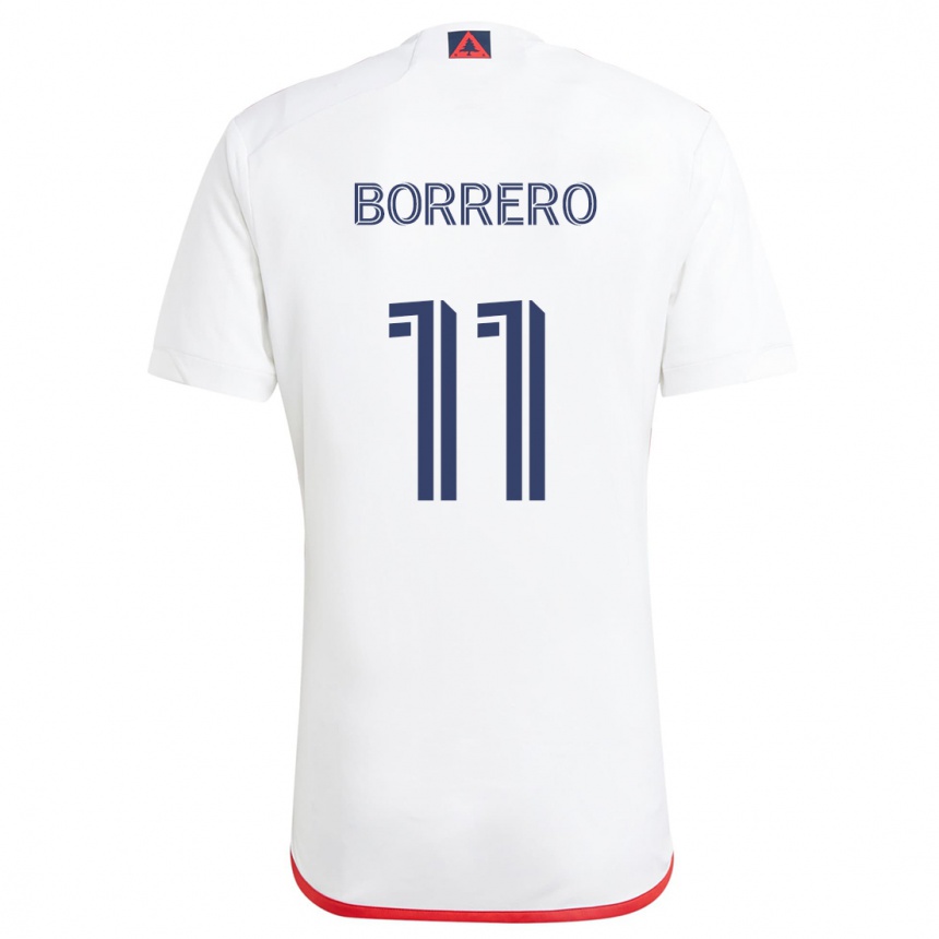 Women Football Dylan Borrero #11 White Red Away Jersey 2024/25 T-Shirt Canada