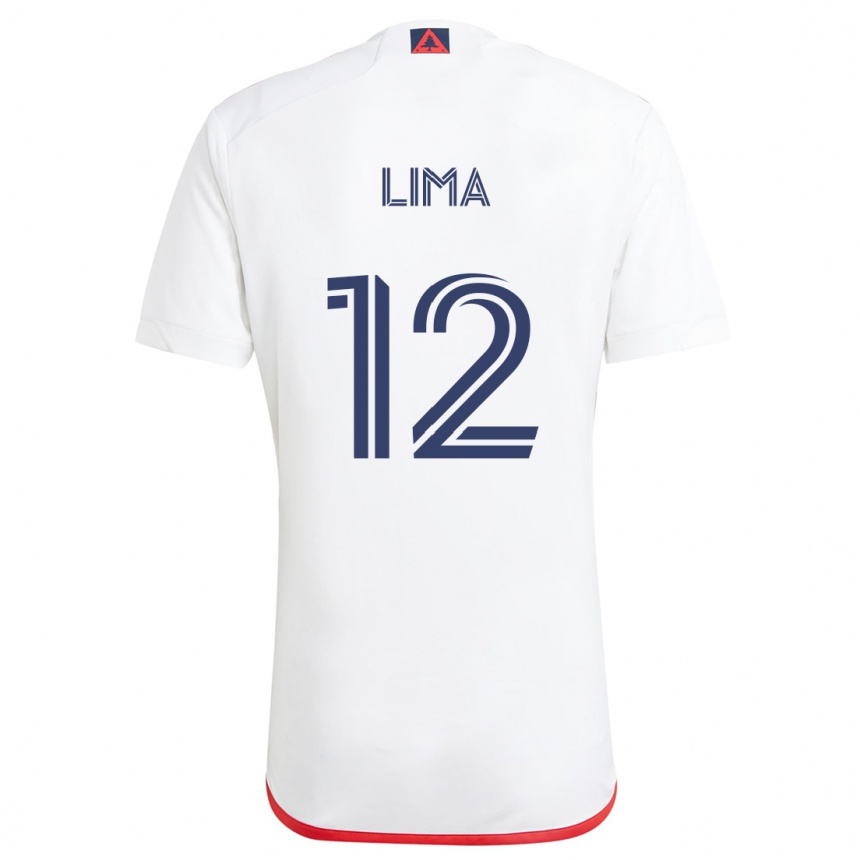 Femme Football Maillot Nick Lima #12 Blanc Rouge Tenues Extérieur 2024/25 Canada