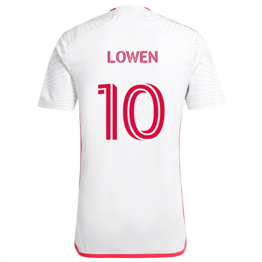 Women Football Eduard Löwen #10 White Red Away Jersey 2024/25 T-Shirt Canada