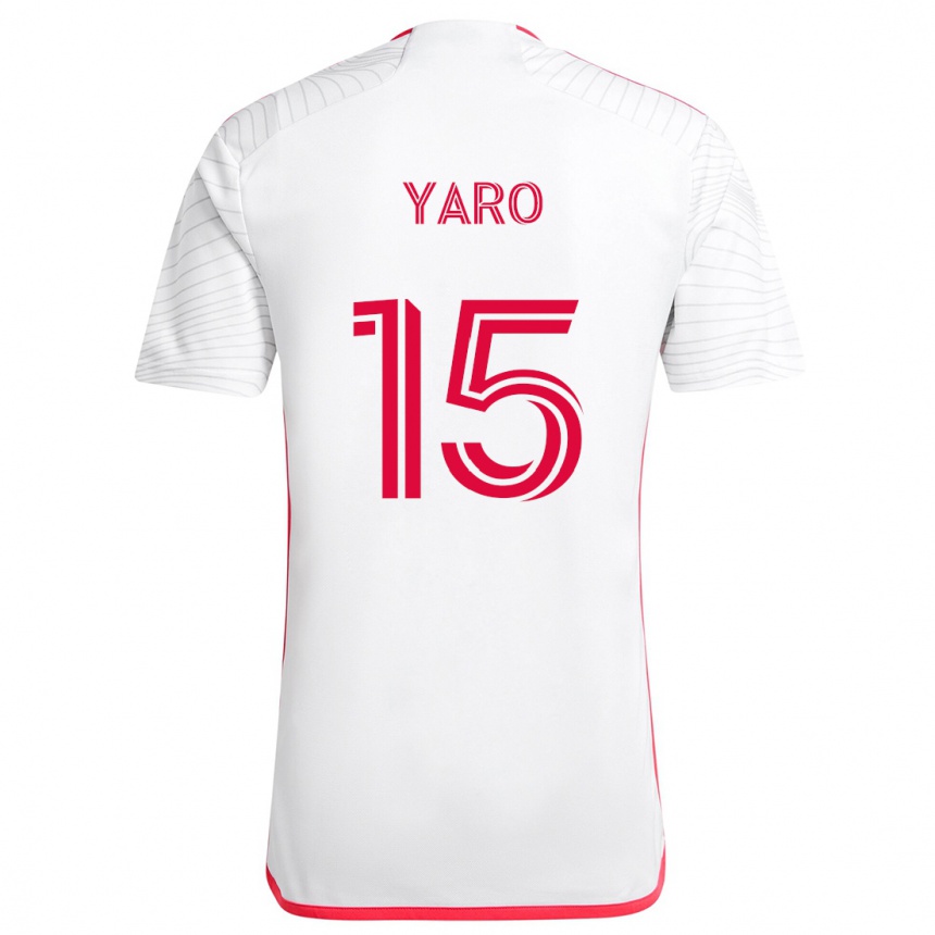 Women Football Joshua Yaro #15 White Red Away Jersey 2024/25 T-Shirt Canada