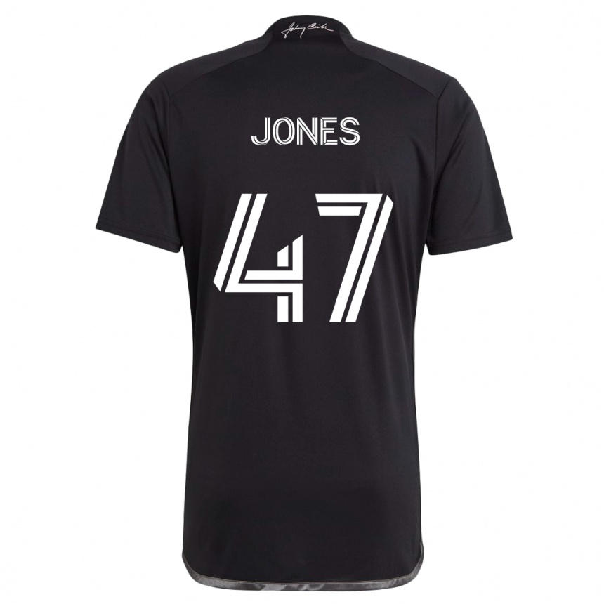 Women Football Isaiah Jones #47 Black Away Jersey 2024/25 T-Shirt Canada