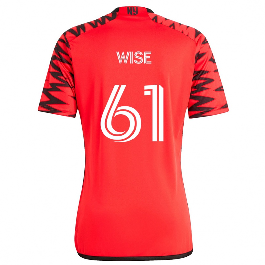 Women Football Henry Wise #61 Red Black White Away Jersey 2024/25 T-Shirt Canada