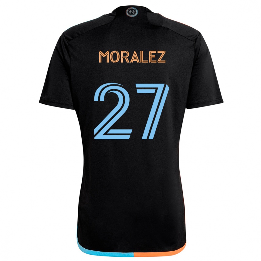 Women Football Maxi Moralez #27 Black Orange Blue Away Jersey 2024/25 T-Shirt Canada