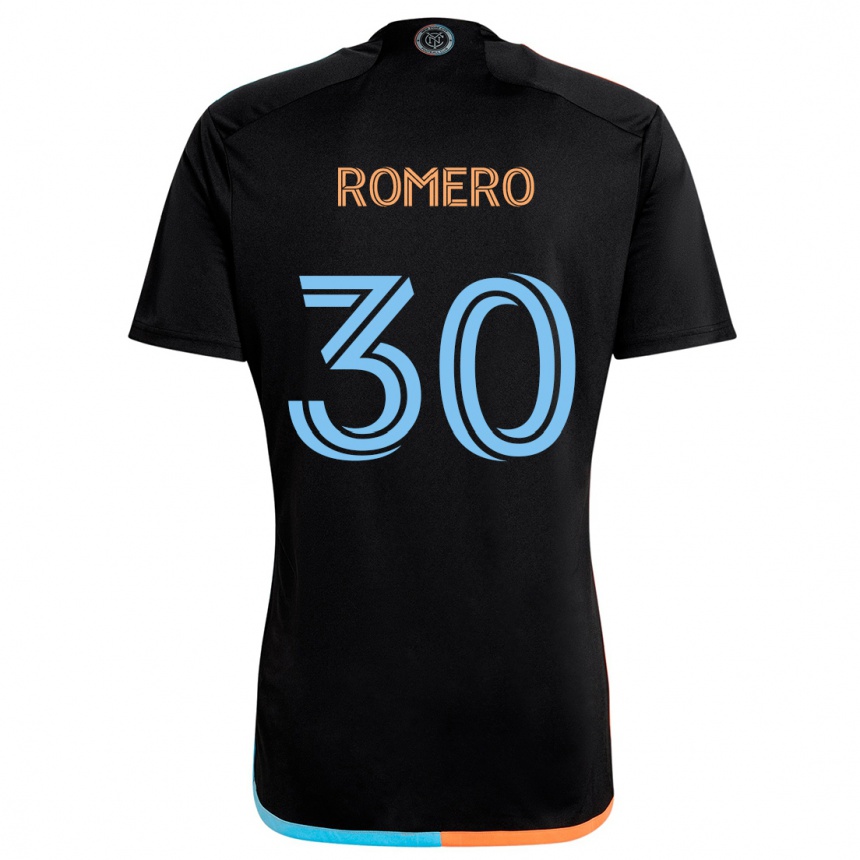 Women Football Tomás Romero #30 Black Orange Blue Away Jersey 2024/25 T-Shirt Canada