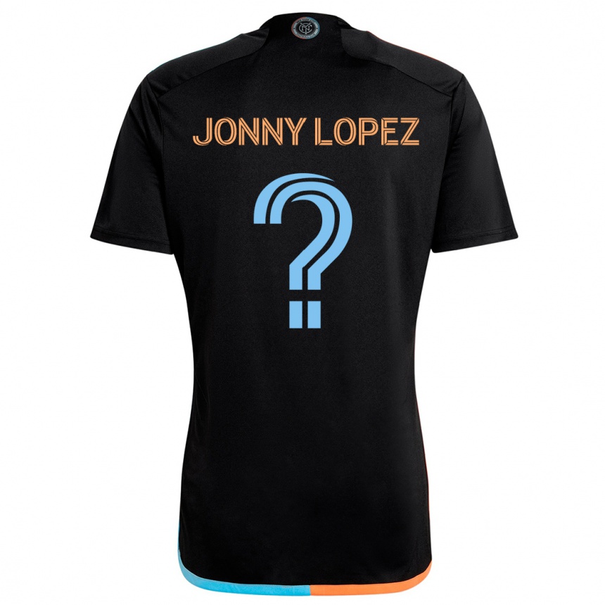 Women Football Jonny Lopez #0 Black Orange Blue Away Jersey 2024/25 T-Shirt Canada