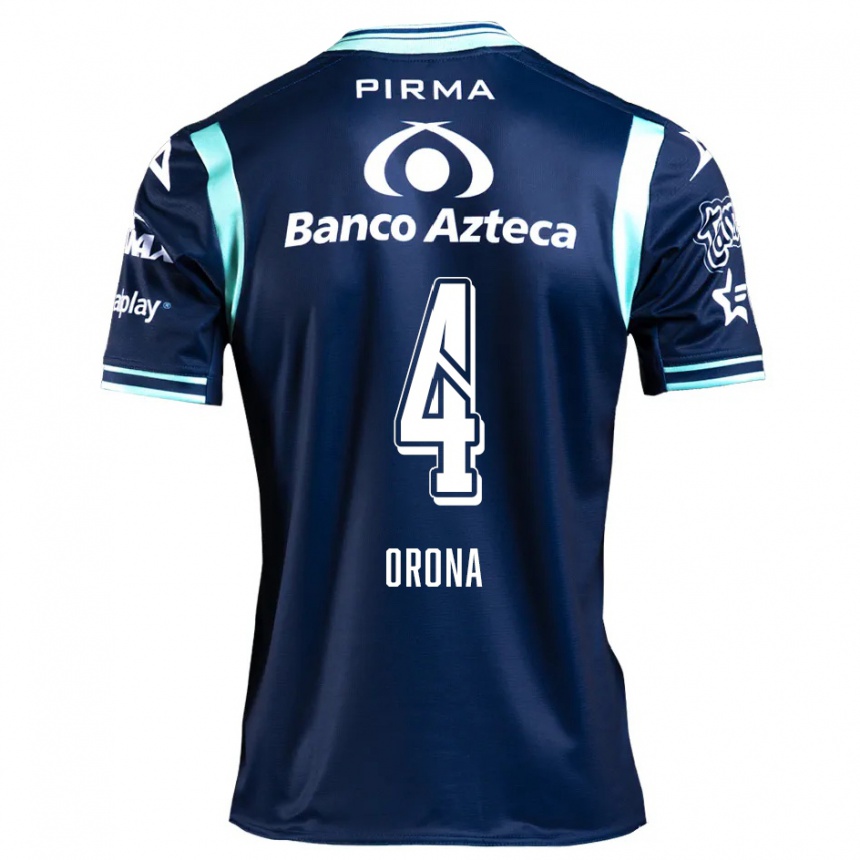 Women Football Efraín Orona #4 Navy Blue Away Jersey 2024/25 T-Shirt Canada