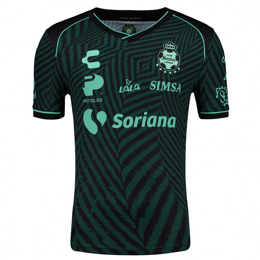 Femme Football Maillot Emilio Santillán #187 Vert Noir Tenues Extérieur 2024/25 Canada