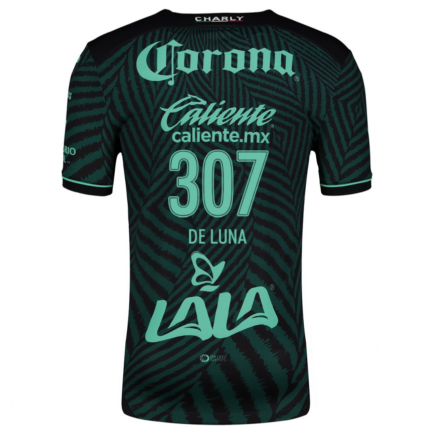 Women Football Eduardo De Luna #307 Black Green Away Jersey 2024/25 T-Shirt Canada