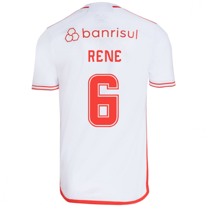 Femme Football Maillot Renê #6 Blanc Rouge Tenues Extérieur 2024/25 Canada