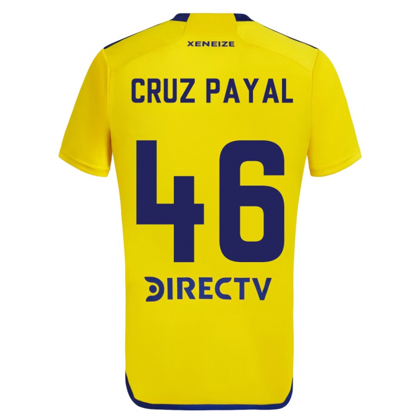 Femme Football Maillot Juan Cruz Payal #46 Jaune Bleu Tenues Extérieur 2024/25 Canada