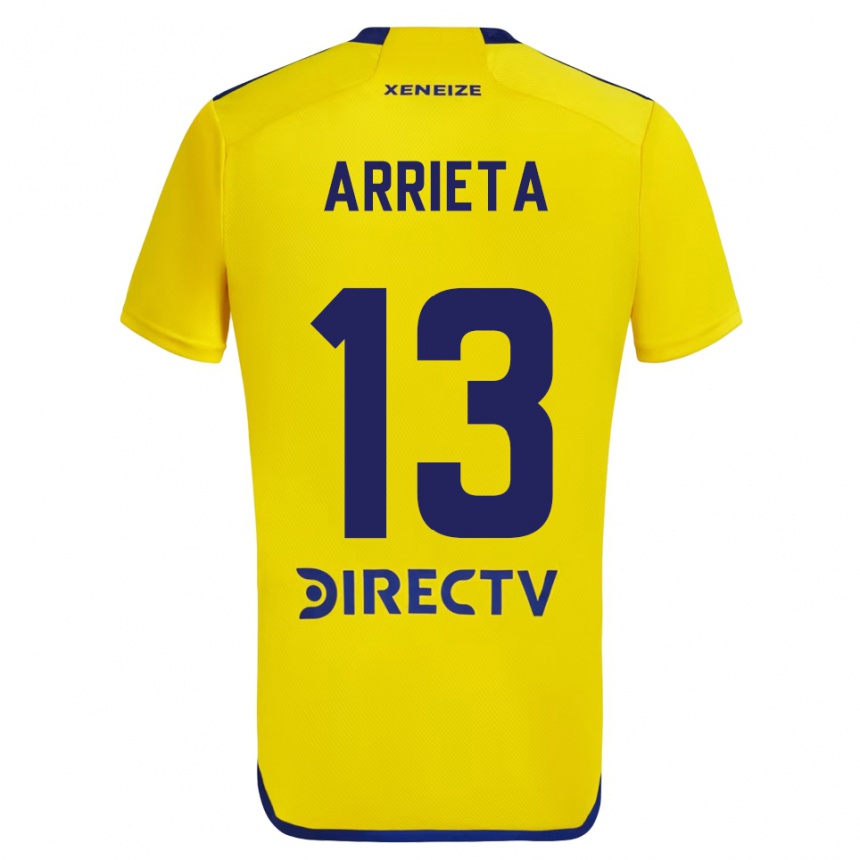 Femme Football Maillot Thomás Arrieta #13 Jaune Bleu Tenues Extérieur 2024/25 Canada