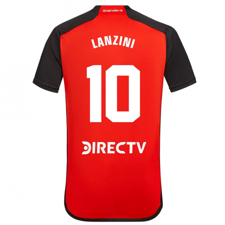 Women Football Manuel Lanzini #10 Red Black White Away Jersey 2024/25 T-Shirt Canada