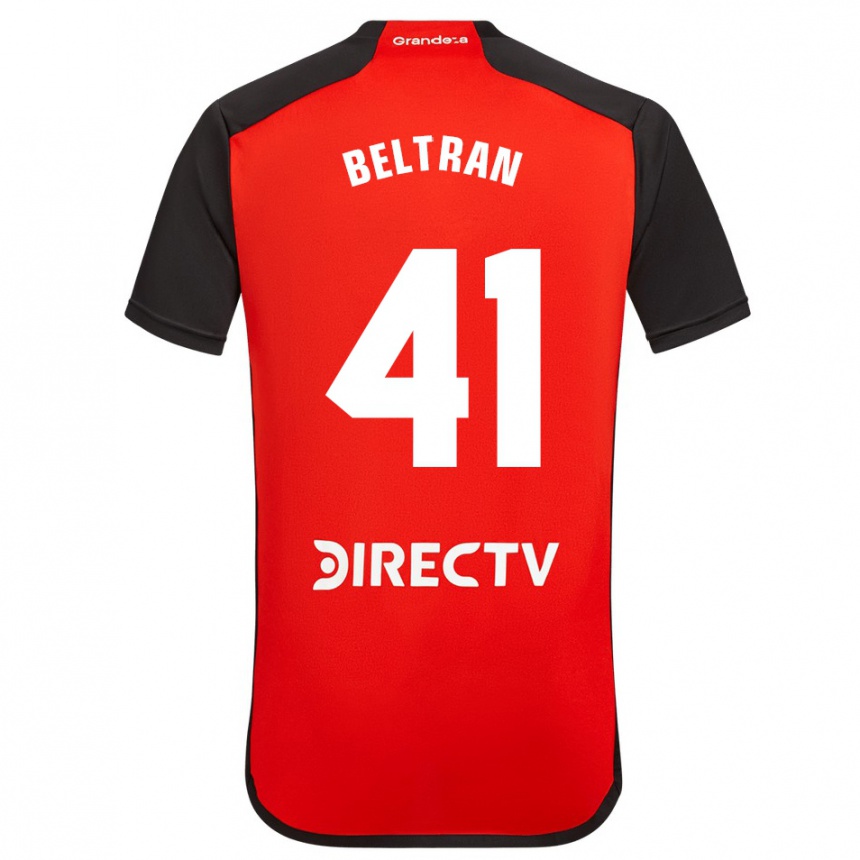 Women Football Santiago Beltrán #41 Red Black White Away Jersey 2024/25 T-Shirt Canada